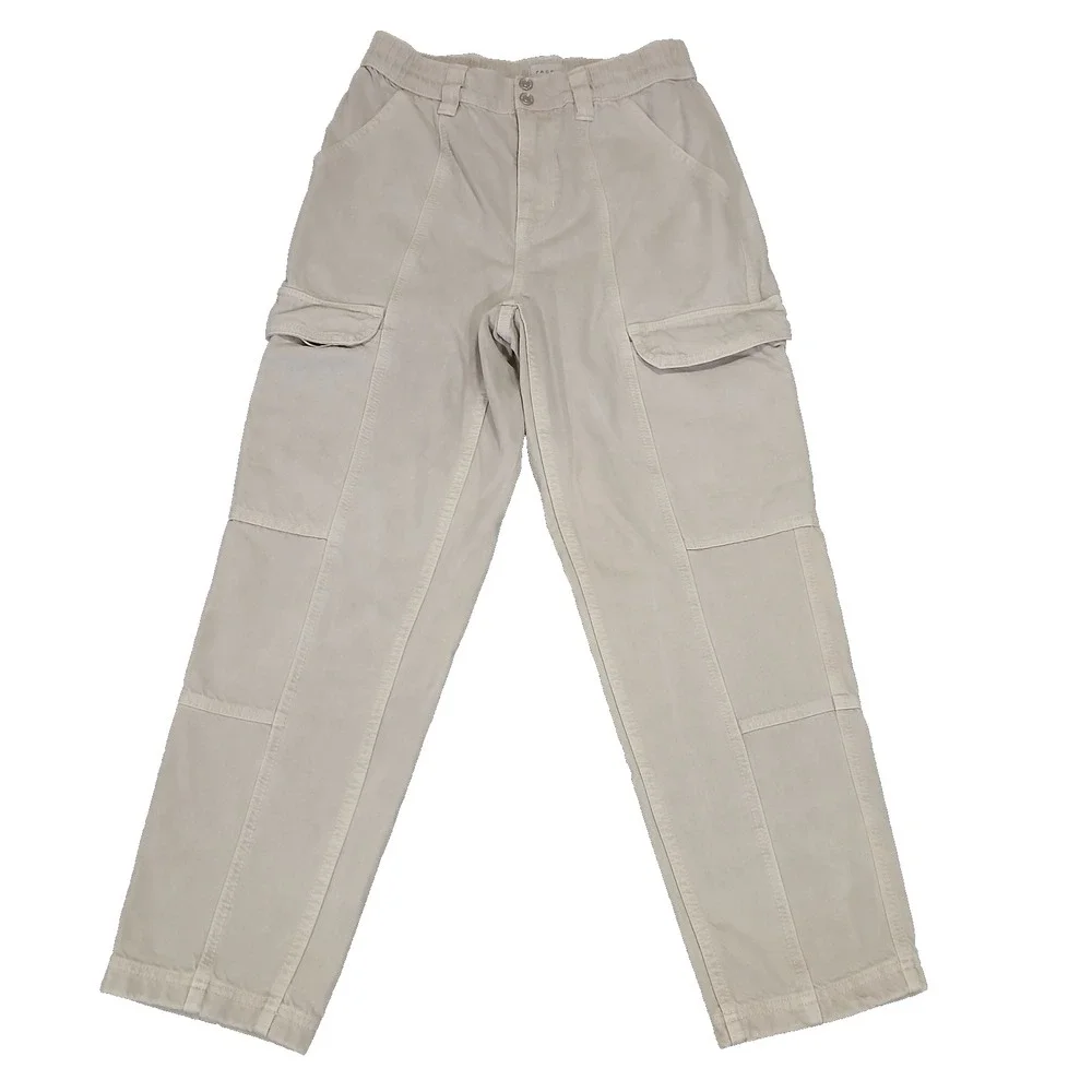 Pacsun Womens - Elastic Waist Cotton Denim Utility Cargo Pants‎ In Bone Size M